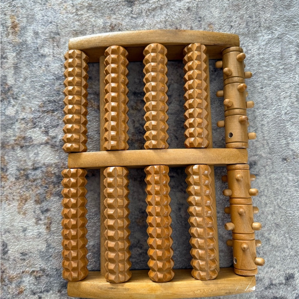 Handheld Wooden Foot Roller Massager - Wood